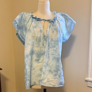 Finley Light Blue Tie-Dye Blouse